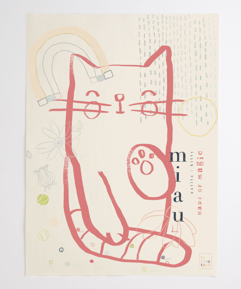 Poster Kitten 32x43 Illustration Art Print Totito Totó
